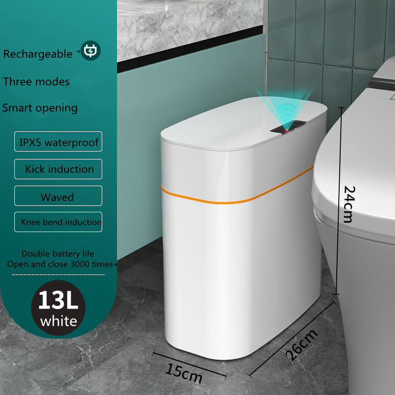 Smart Trash Can With Lid For Bedroom And Living Room Kitchen Storage Box Trash Can Induction Small Car Box Automatic Smart Dustbin Smart Trash Bin-c