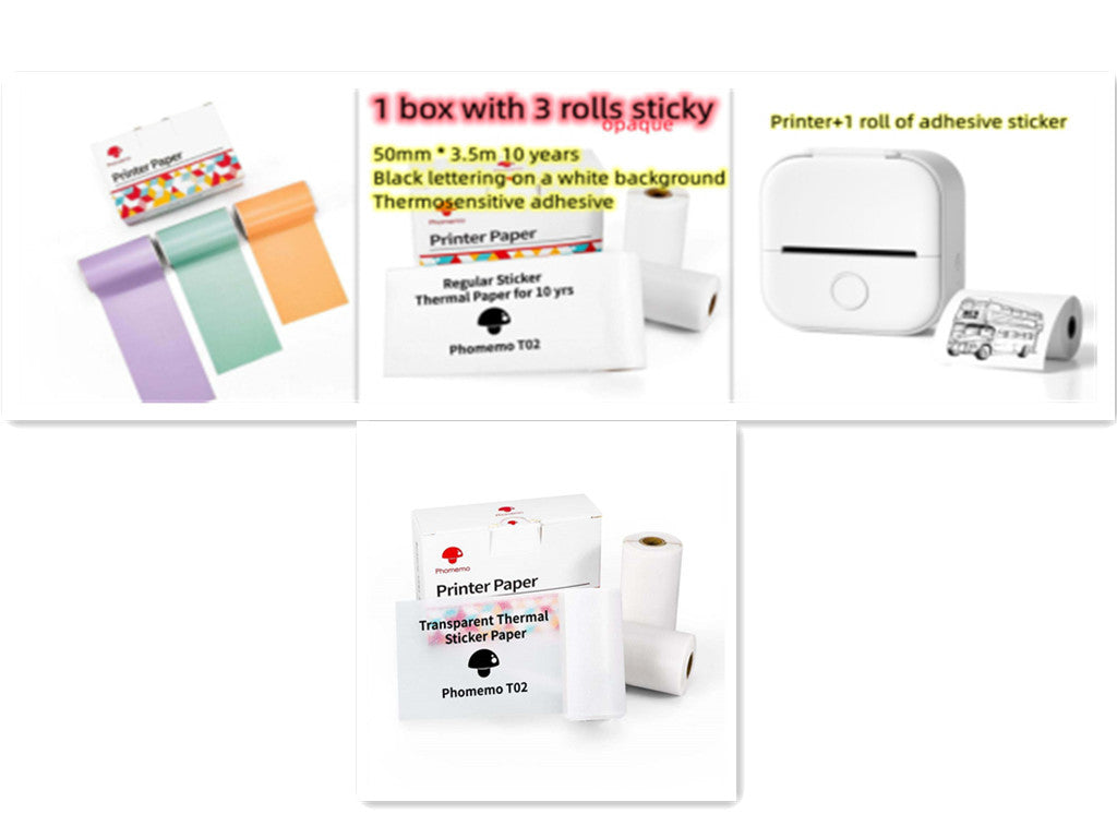 Portable Mini Thermal Label Printer Home Photo Printer Student Wrong Question Printer Bluetooth-compatible Mini Label Printer Price Tag-c