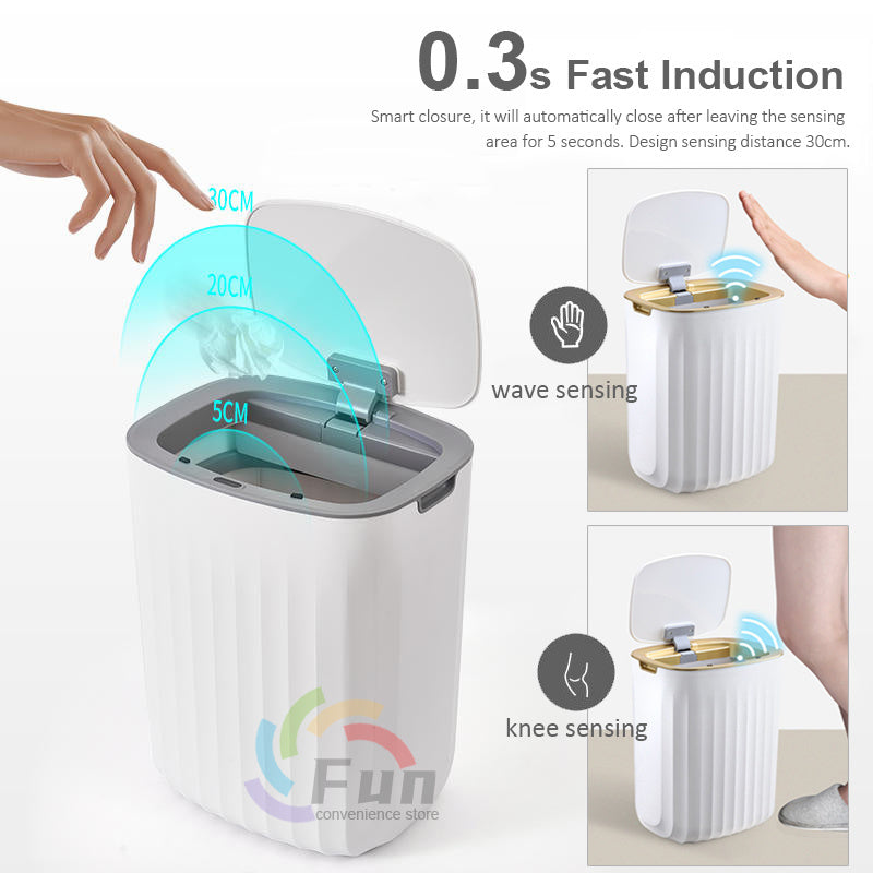Smart Trash Can With Lid For Bedroom And Living Room Kitchen Storage Box Trash Can Induction Small Car Box Automatic Smart Dustbin Smart Trash Bin-c