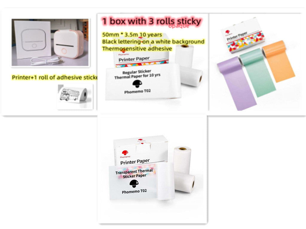 Portable Mini Thermal Label Printer Home Photo Printer Student Wrong Question Printer Bluetooth-compatible Mini Label Printer Price Tag-c