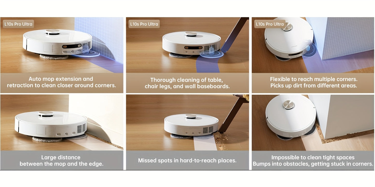 Dreame L10s Pro Ultra Heat Robot Vacuum and Mop Combo with 7000Pa Powerful Suction, AI Navigation & Obstacle avoidance, Auto-Cleaning System, 136°F Hot Mop, Wi-Fi/Wireless, for Hard Floors, Carpets, Pet Hair - Compatible wit