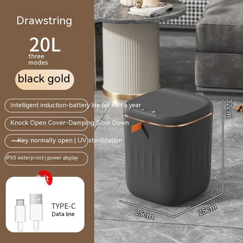 Smart Trash Can With Lid For Bedroom And Living Room Kitchen Storage Box Trash Can Induction Small Car Box Automatic Smart Dustbin Smart Trash Bin-c