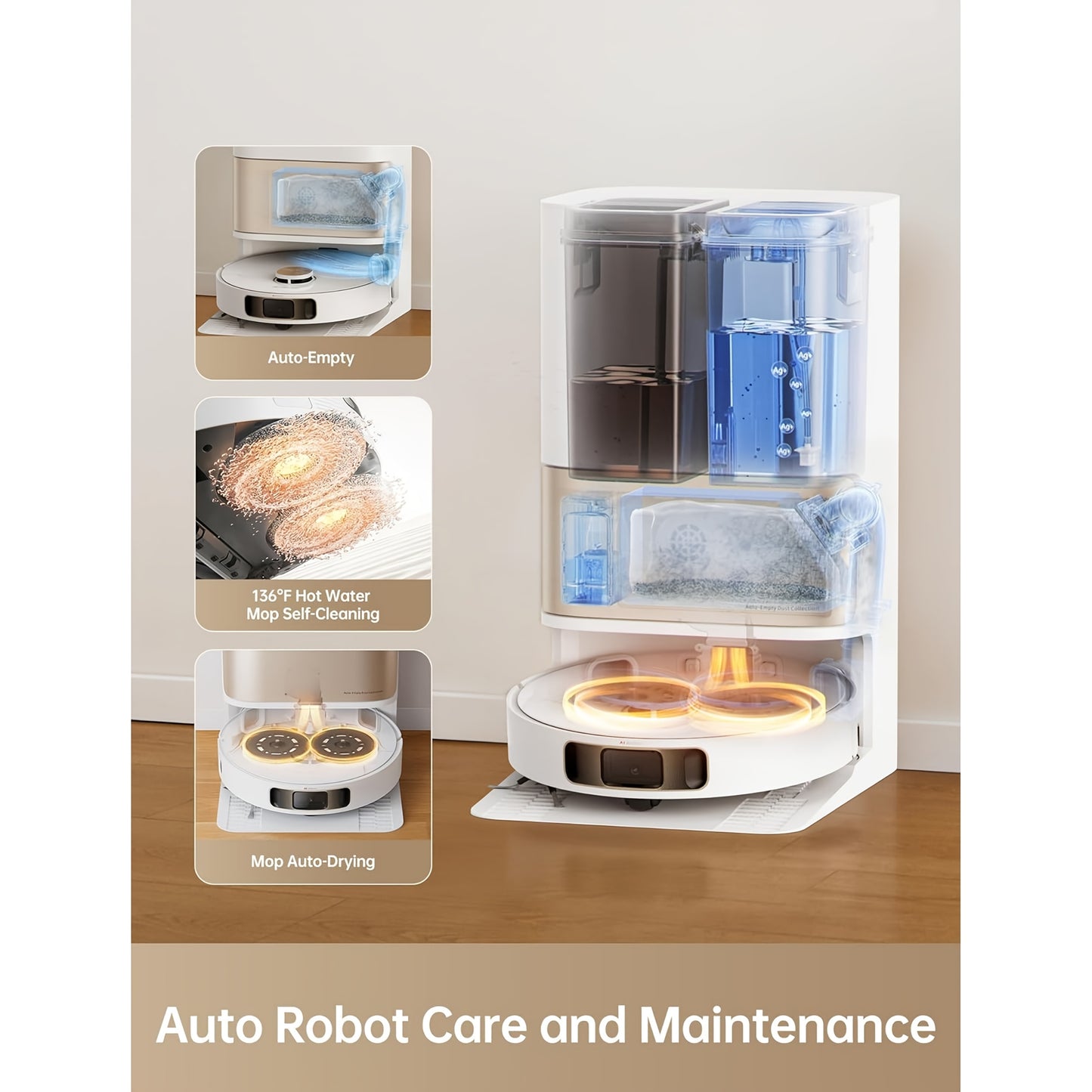 Dreame L10s Pro Ultra Heat Robot Vacuum and Mop Combo with 7000Pa Powerful Suction, AI Navigation & Obstacle avoidance, Auto-Cleaning System, 136°F Hot Mop, Wi-Fi/Wireless, for Hard Floors, Carpets, Pet Hair - Compatible wit