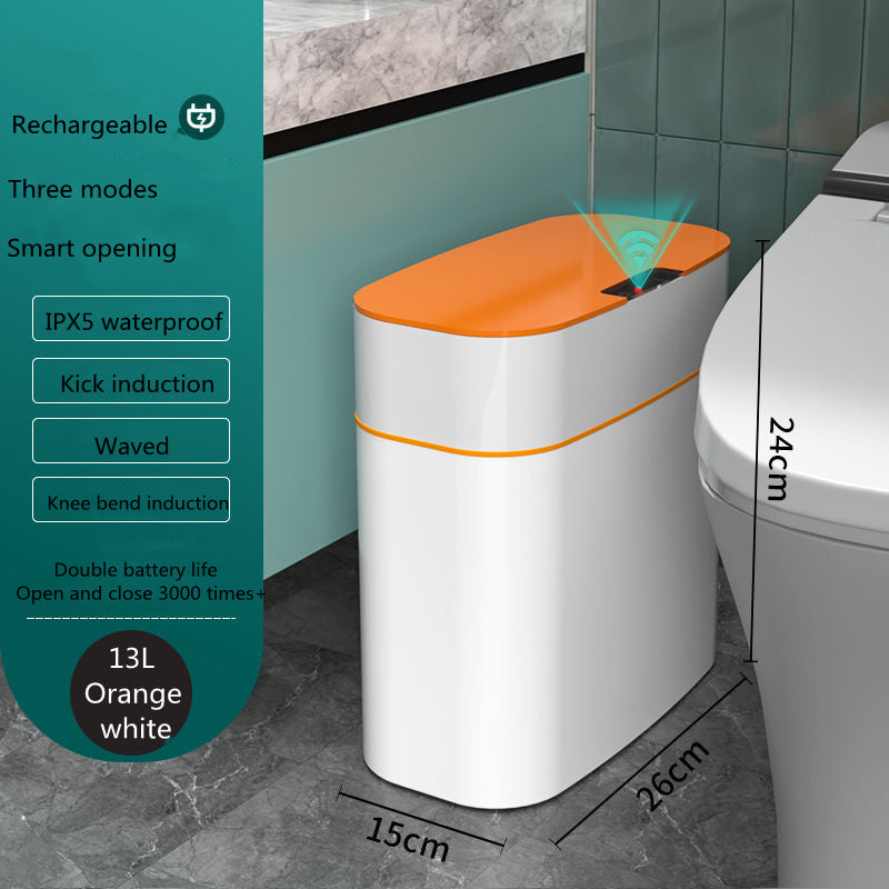Smart Trash Can With Lid For Bedroom And Living Room Kitchen Storage Box Trash Can Induction Small Car Box Automatic Smart Dustbin Smart Trash Bin-c