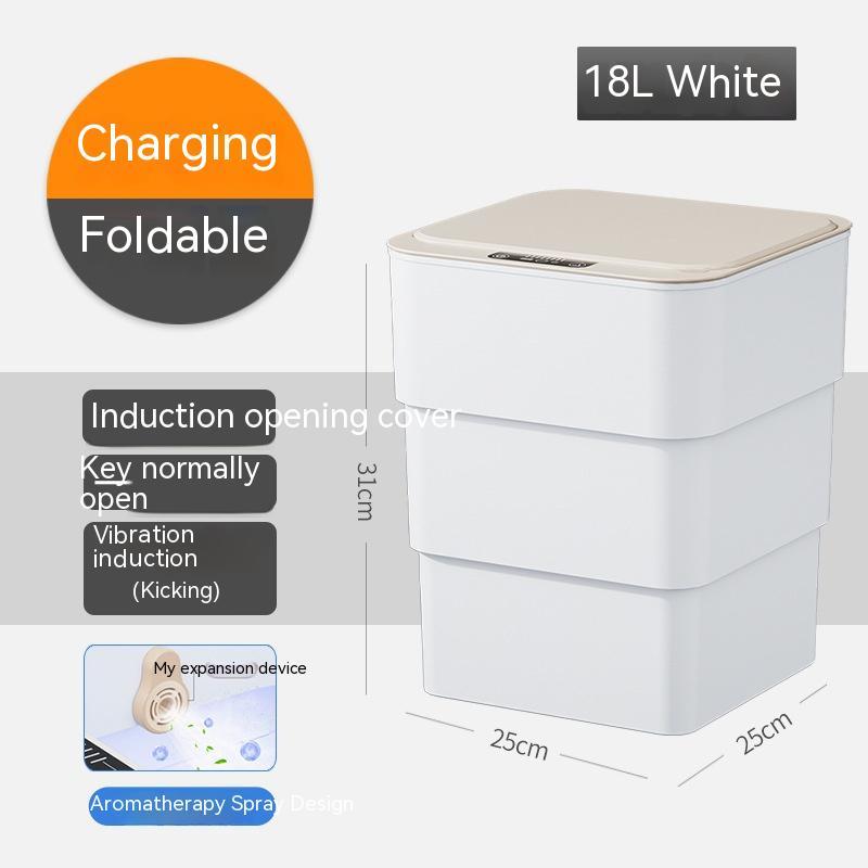 Smart Trash Can With Lid For Bedroom And Living Room Kitchen Storage Box Trash Can Induction Small Car Box Automatic Smart Dustbin Smart Trash Bin-c