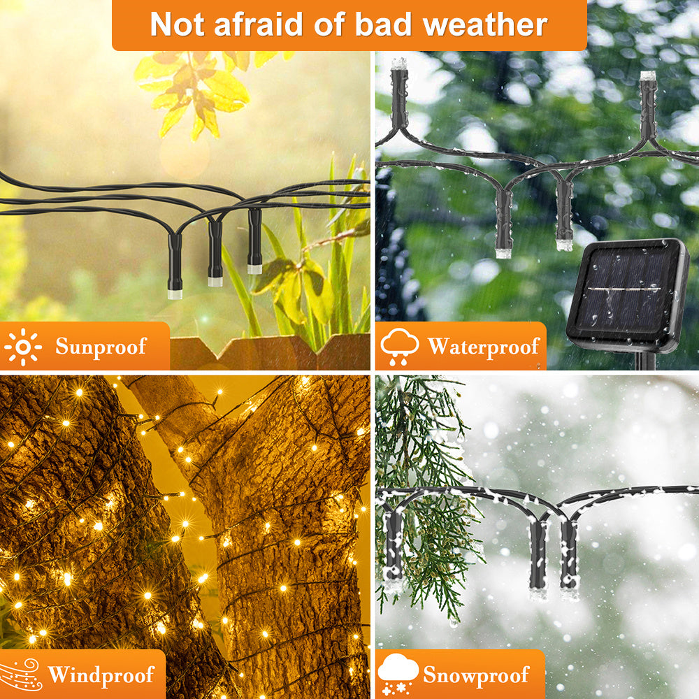 23-99ft LED Solar Light 50-300 Lights Outdoor Waterproof Fairy Garland Lights Christmas Party Halloween Decorations Solar Lights