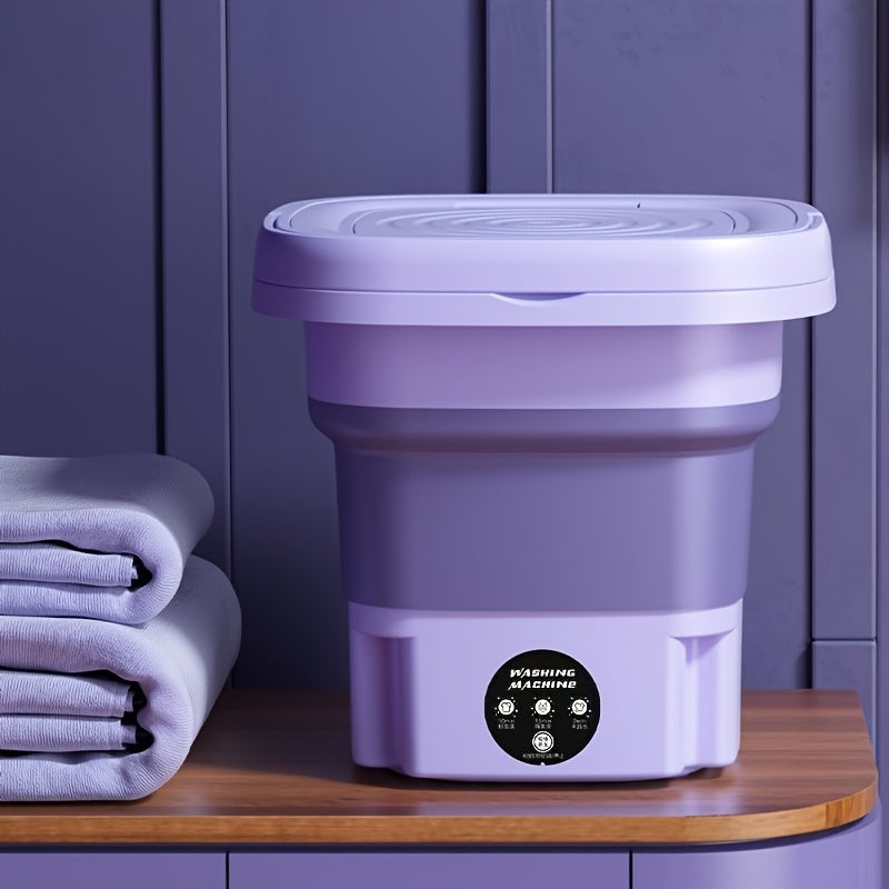 1pc Portable Mini Washing Machine -2.11 Gallons High Capacity, Mini Dedicated Portable Underwear, Underpants And Socks Washing Tool, Folding Washing Machine, Suitable For Family And Travel, Mother'S Day Gift, Father'S Day Gif