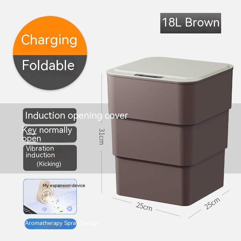 Smart Trash Can With Lid For Bedroom And Living Room Kitchen Storage Box Trash Can Induction Small Car Box Automatic Smart Dustbin Smart Trash Bin-c