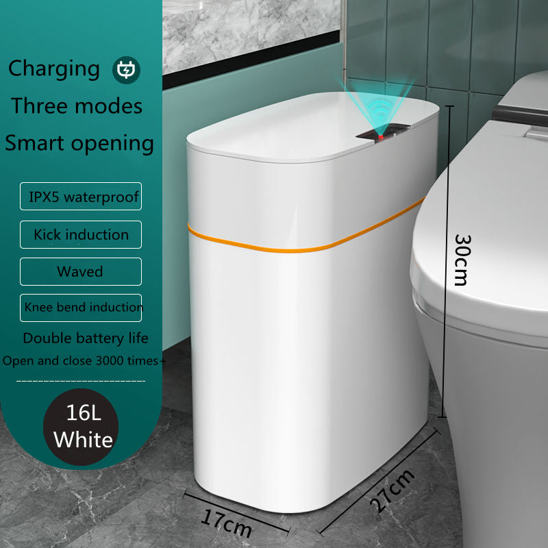 Smart Trash Can With Lid For Bedroom And Living Room Kitchen Storage Box Trash Can Induction Small Car Box Automatic Smart Dustbin Smart Trash Bin-c