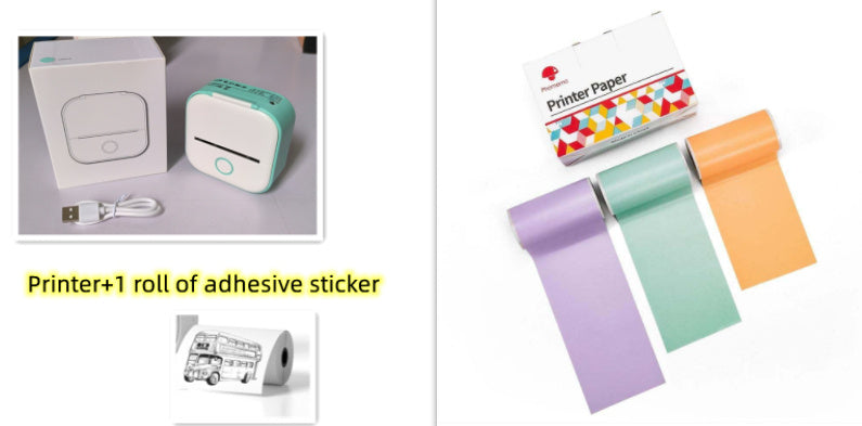 Portable Mini Thermal Label Printer Home Photo Printer Student Wrong Question Printer Bluetooth-compatible Mini Label Printer Price Tag-c