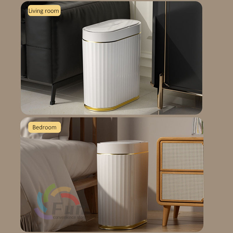 Smart Trash Can With Lid For Bedroom And Living Room Kitchen Storage Box Trash Can Induction Small Car Box Automatic Smart Dustbin Smart Trash Bin-c