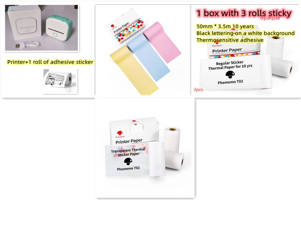 Portable Mini Thermal Label Printer Home Photo Printer Student Wrong Question Printer Bluetooth-compatible Mini Label Printer Price Tag-c
