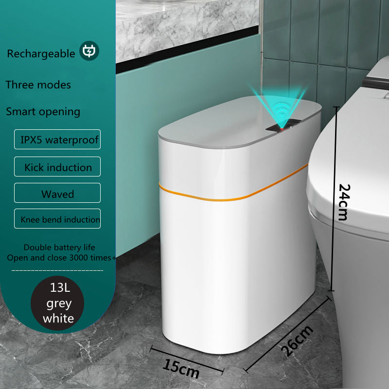 Smart Trash Can With Lid For Bedroom And Living Room Kitchen Storage Box Trash Can Induction Small Car Box Automatic Smart Dustbin Smart Trash Bin-c