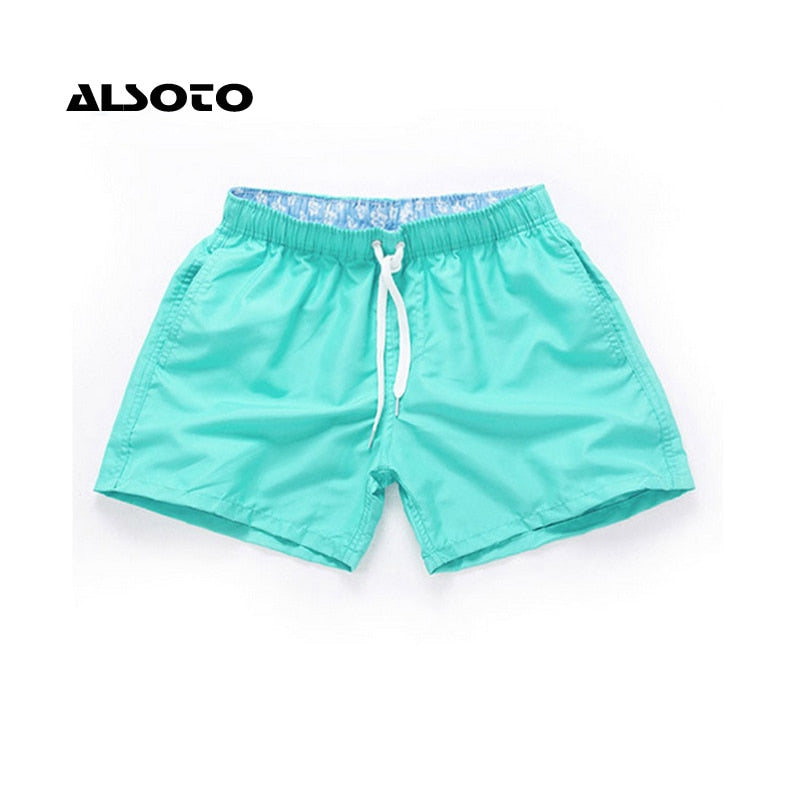 Men Summer Casual Shorts Quick Drying Fitness Short homme Beach Shorts Men Women Boardshorts Elastic Waist Solid gym Clothing