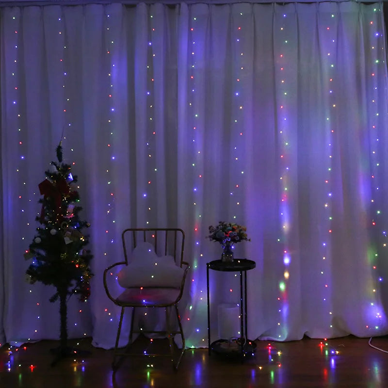 3M/6M LED Garland Curtain Lights 8 Modes USB Remote Control Fairy Lights String Wedding Christmas Decor for Home Bedroom Lamp