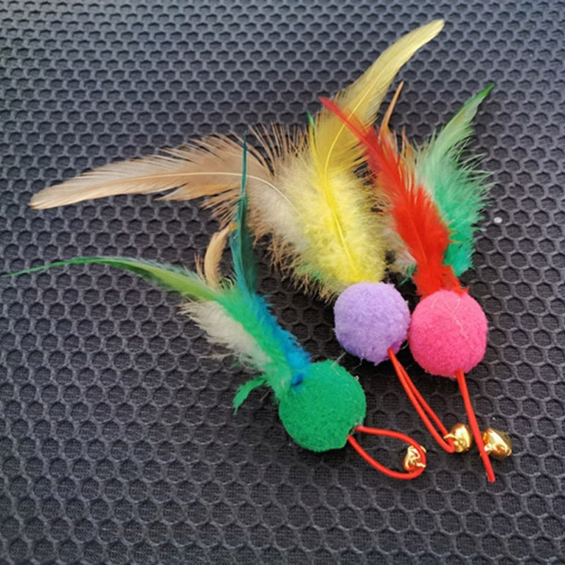 Simulation Bird Interactive Cat Stick Toy with Suction Cup Funny Feather Bird for Kitten Play Chase Exercise Cat Toys Supplies