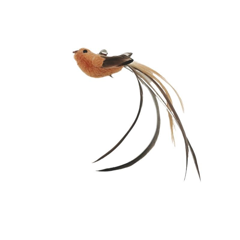 Simulation Bird Interactive Cat Stick Toy with Suction Cup Funny Feather Bird for Kitten Play Chase Exercise Cat Toys Supplies