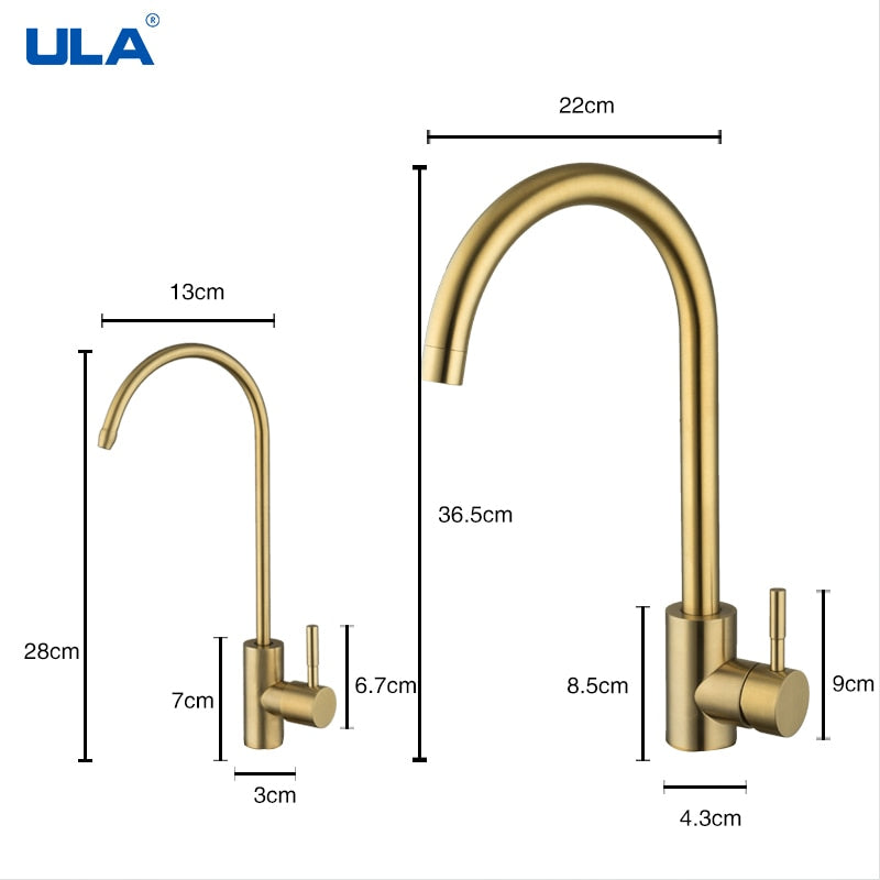 Stainless Steel Kitchen Faucet 360 Rotate Flexible Kitchen Tap Faucet Deck Mount Cold Hot Water Sink Mixer Kitchen Gold Tap