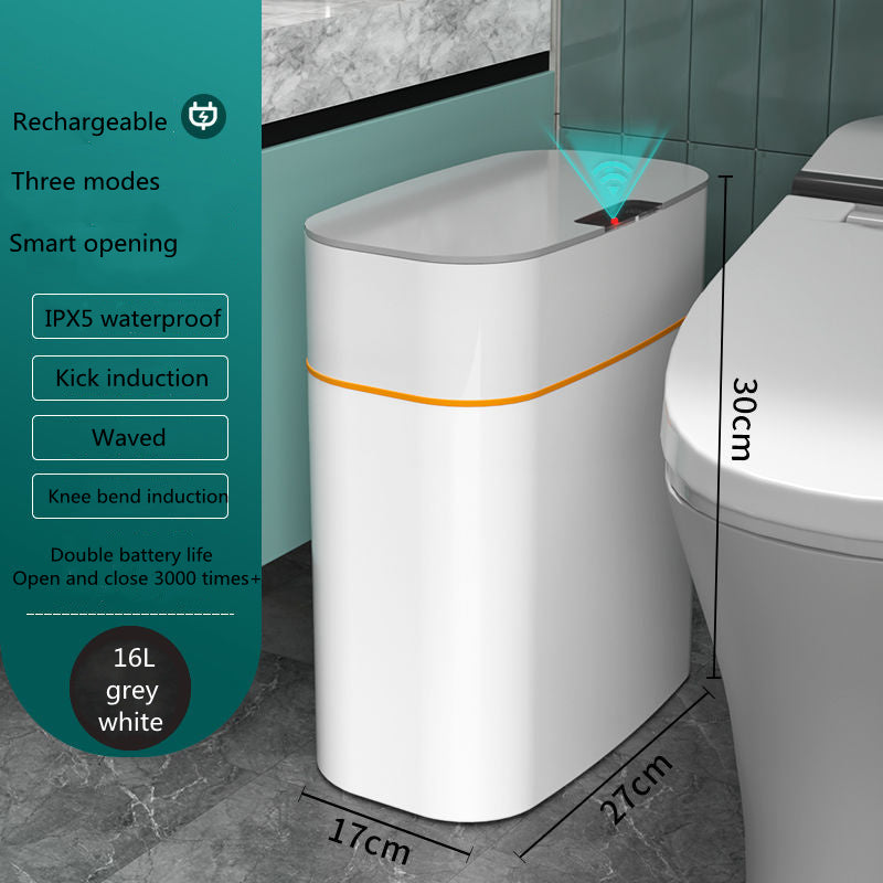 Smart Trash Can With Lid For Bedroom And Living Room Kitchen Storage Box Trash Can Induction Small Car Box Automatic Smart Dustbin Smart Trash Bin-c