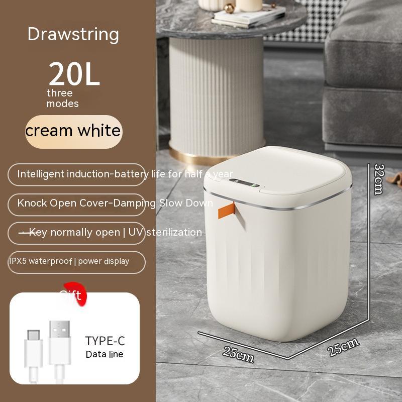 Smart Trash Can With Lid For Bedroom And Living Room Kitchen Storage Box Trash Can Induction Small Car Box Automatic Smart Dustbin Smart Trash Bin-c