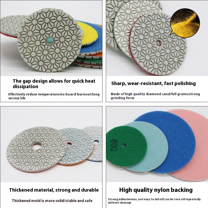 4-inch Four-step Water Miller Diamond Polishing Pads Grinding Polishing Pad