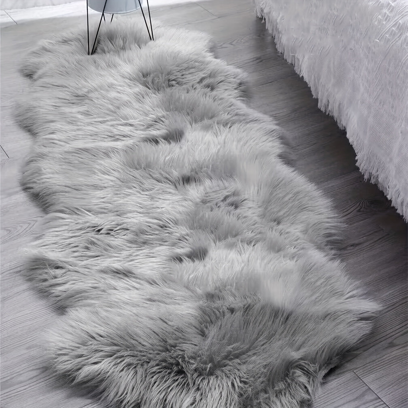 Soft Fluffy Mat - Beige/Neutral Colors, Plush Texture Mat for Living Room, Bedroom, Entryway - Machine Washable Modern Mat - Multi-Size Options Available