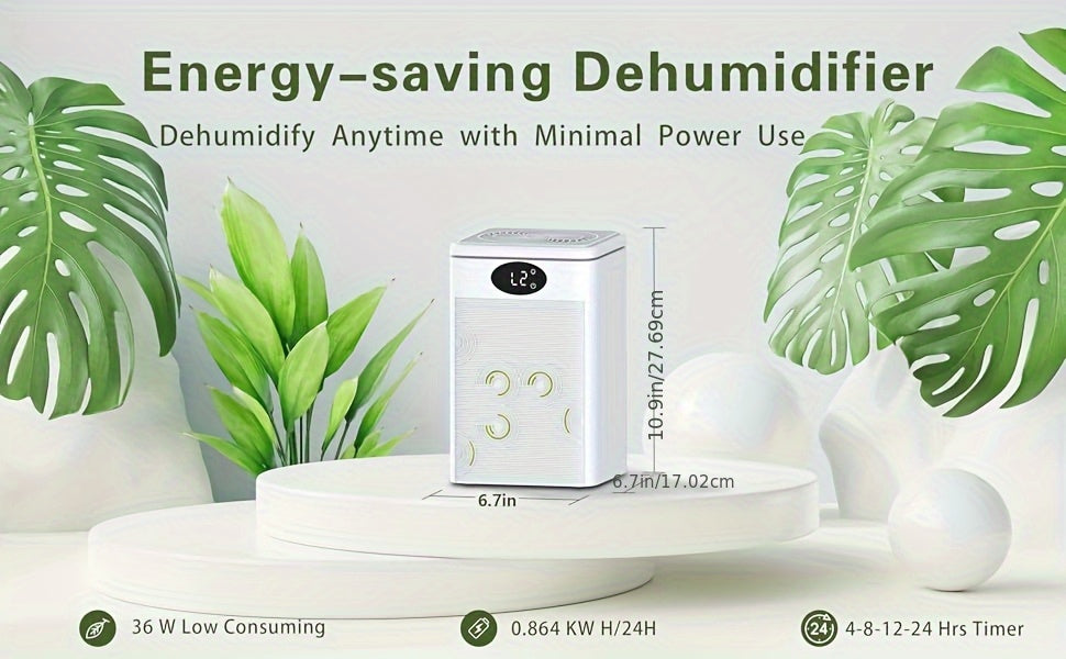 Small Dehumidifier for Home, Quiet 75oz Portable Dehumidifiers for Bedroom, Bathroom, Basement, RV with Sleep Mode, Timer, 7 LED Colors, Auto Shut-Off, Energy Efficient, Covers Up to 500 Sq.ft