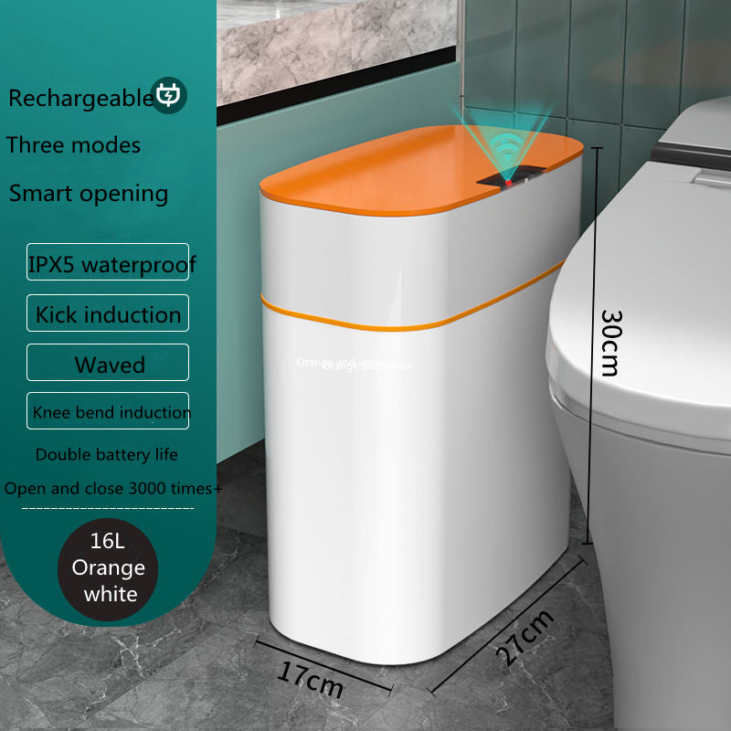 Smart Trash Can With Lid For Bedroom And Living Room Kitchen Storage Box Trash Can Induction Small Car Box Automatic Smart Dustbin Smart Trash Bin-c