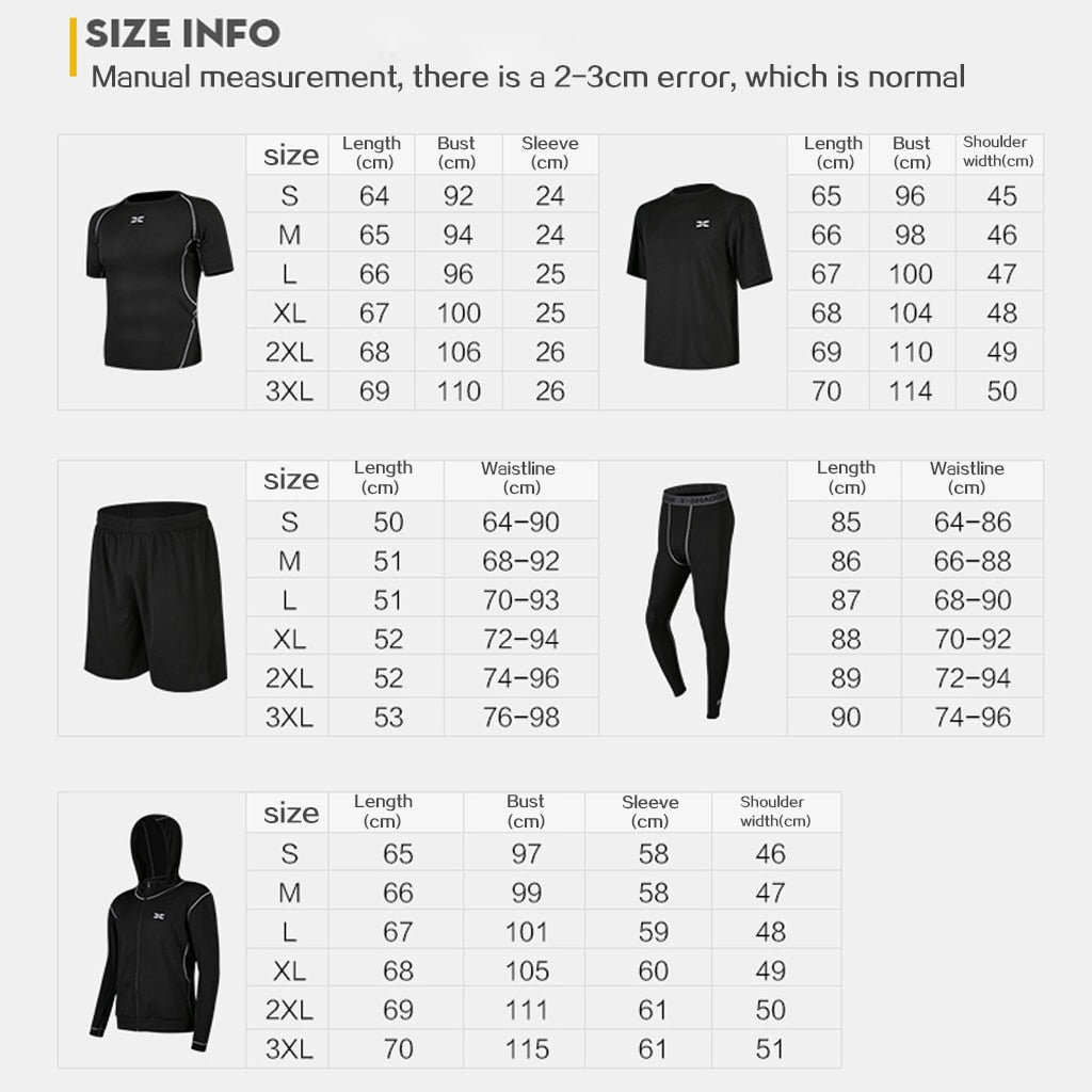 5 Pcs/Set Men's Tracksuit Gym Fitness Compression Sports Suit