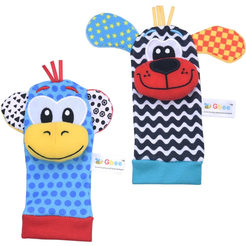 Baby Toys 0 6 12 Months Cute Stuffed Animals Baby Rattle Socks Wrist Baby