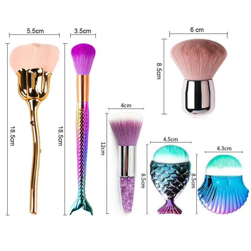 Nail Art Brush Remove Nail Dust Brush Acrylic UV Gel Polish Powder Cleaning