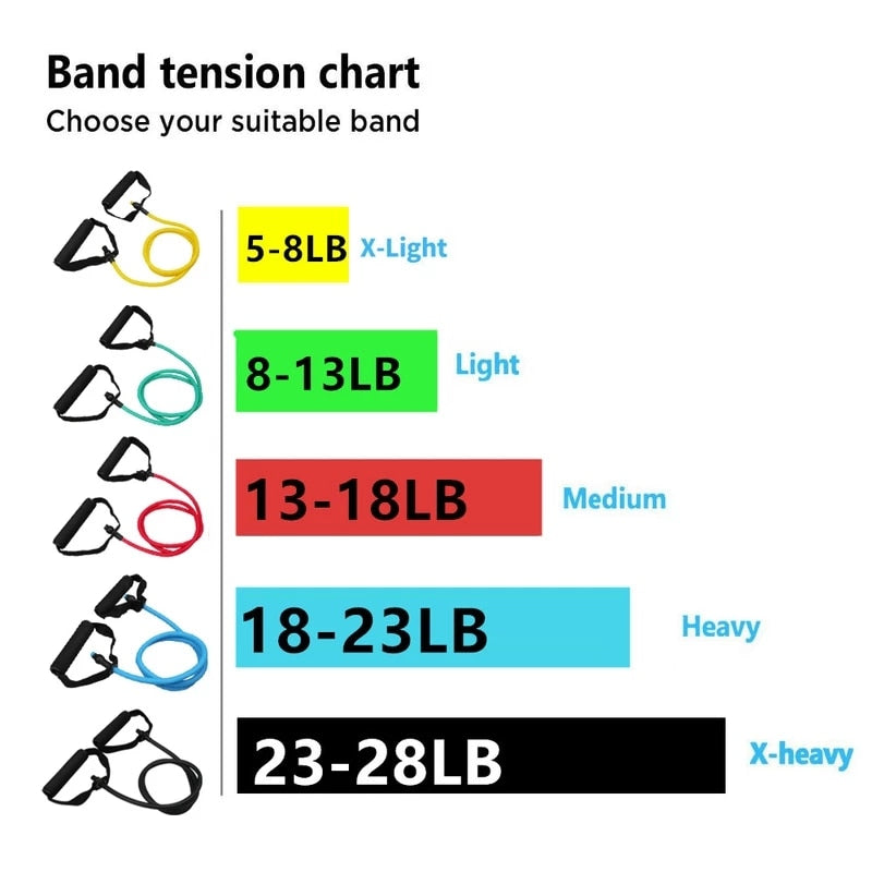 11 Piece Set Of Resistance Band Suit