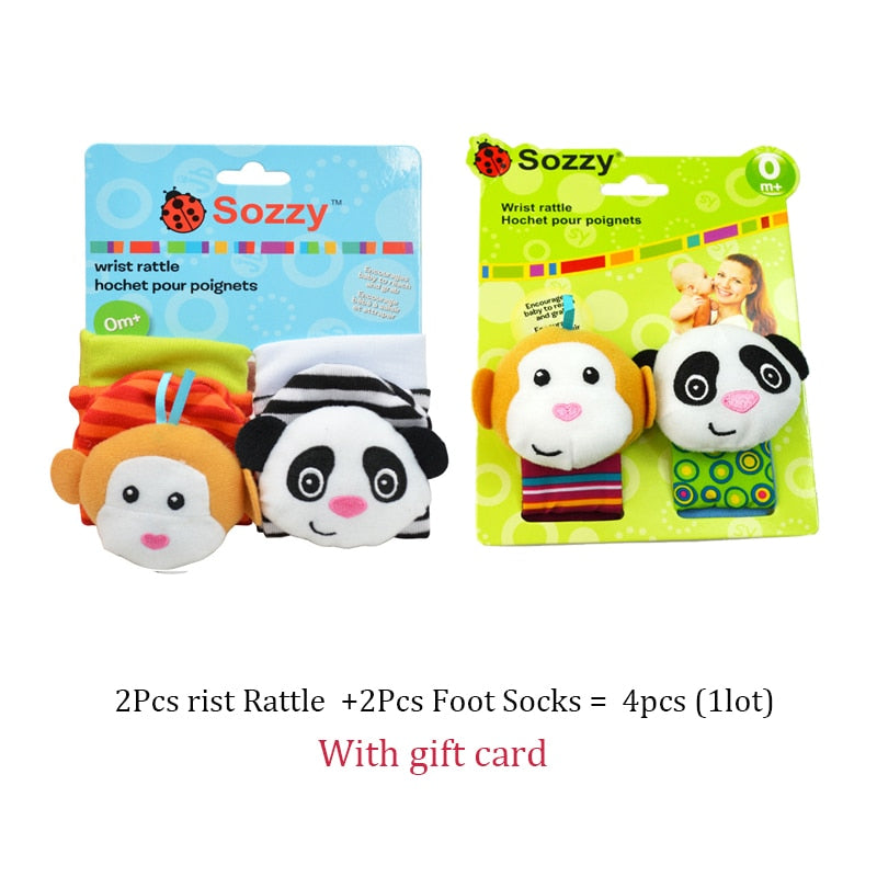 Baby Toys 0 6 12 Months Cute Stuffed Animals Baby Rattle Socks Wrist Baby