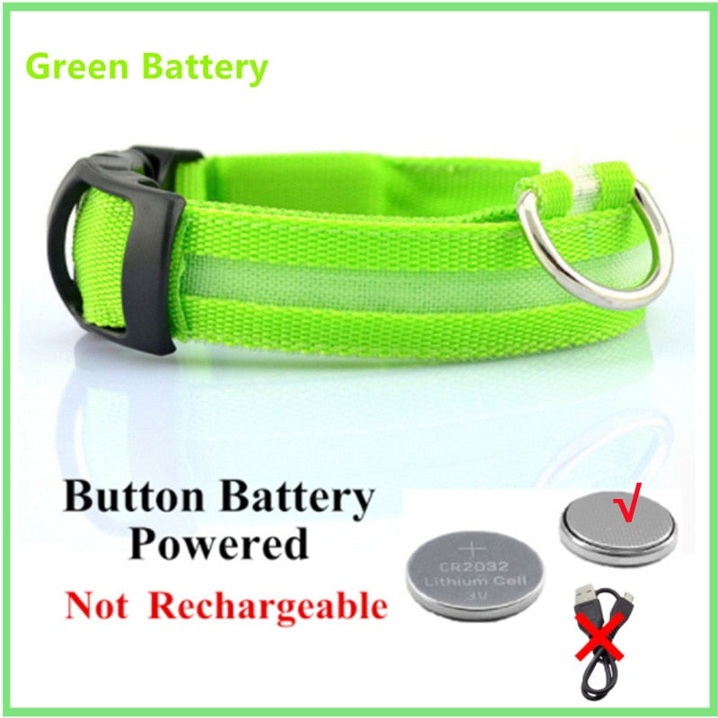 LED Glowing Dog Collar Adjustable Flashing Rechargea Luminous Collar