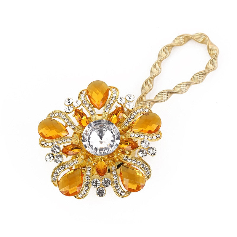 Crystal Curtain Holder Magnet Strap Creative European Decorative Curtain Buckle Free Punch Hook Curtain Tieback Room Accessories