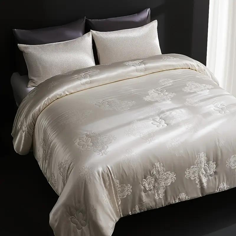 1pc Queen Size Luxury Mulberry Silk Comforter - All Season Lightweight Duvet Insert, Ultra Soft And Breathable Quilt, Ideal for Year-Round Use On Any Bed Temperature Regulating for All Season Comfort