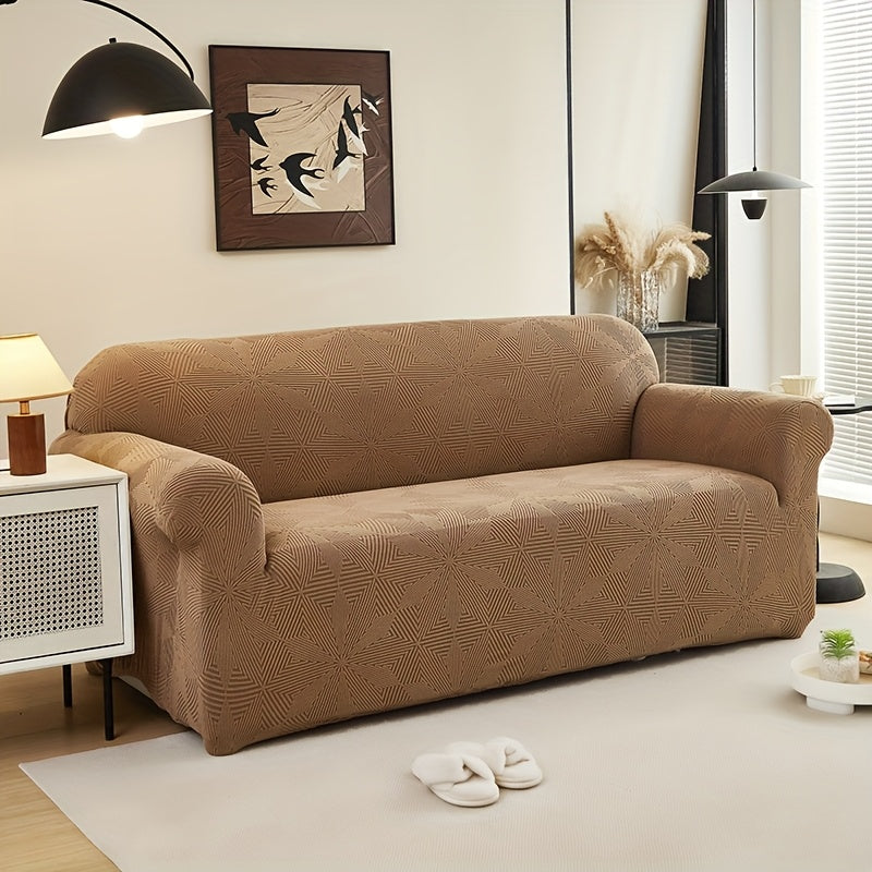 [Modern Sofa Cover] Thickened Modern Elastic 1pc Sofa Cover | Universal Four-Season Protector, 160g/m², Machine Washable, T-cushion Design, Polyester and Spandex Blend, with Elastic-band Closure