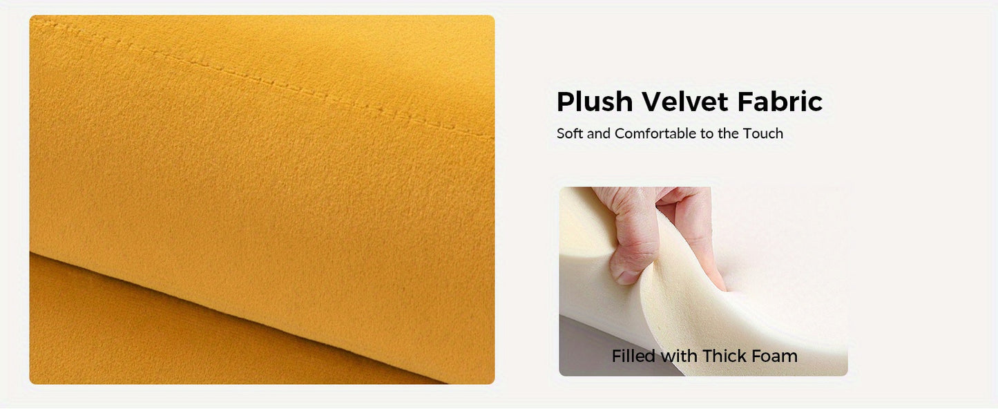 Modern Velvet Storage Ottoman Bench, 59 inch Large Upholstered End of Bed Bench King Size, Tufted Footstool with Arms Golden Base for Bedroom Living Room Entryway, BLACK