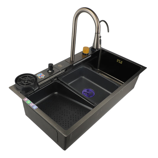 Extra Large Capacity Stainless Steel Undermount Kitchen Sink - Heavy-Duty Commercial & Residential Use, Modern Square Design with Rounded Corners, Right-Draining Design, Spacious Dish & Vegetable Washing Sink, Easy-Clean Surf