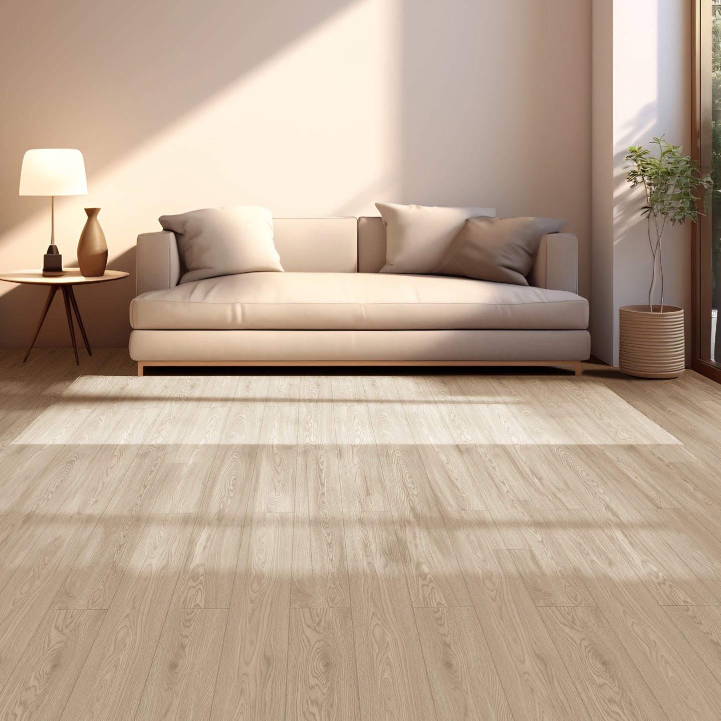 10-Pack Click-Lock Flooring Planks, 48" x 7.2" Waterproof and Wear-Resistant Composite Panels