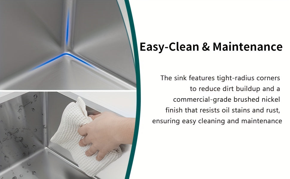 30 Inch Undermount Kitchen Sink - Delironexu 18 Gauge Stainless Steel Handmade Single Bowl Kitchen Sinks With Brushed Finish, Modern Sink, 30"x18"x9", Sink Only