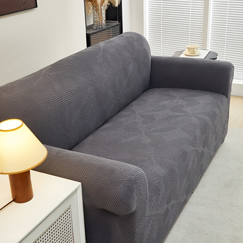 [Modern Sofa Cover] Thickened Modern Elastic 1pc Sofa Cover | Universal Four-Season Protector, 160g/m², Machine Washable, T-cushion Design, Polyester and Spandex Blend, with Elastic-band Closure