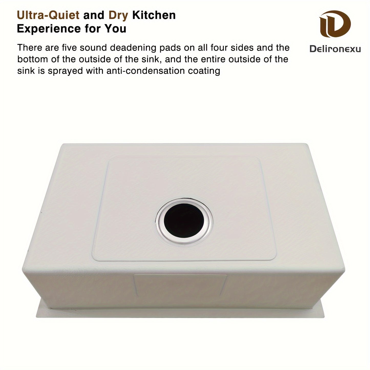 30 Inch Undermount Kitchen Sink - Delironexu 18 Gauge Stainless Steel Handmade Single Bowl Kitchen Sinks With Brushed Finish, Modern Sink, 30"x18"x9", Sink Only