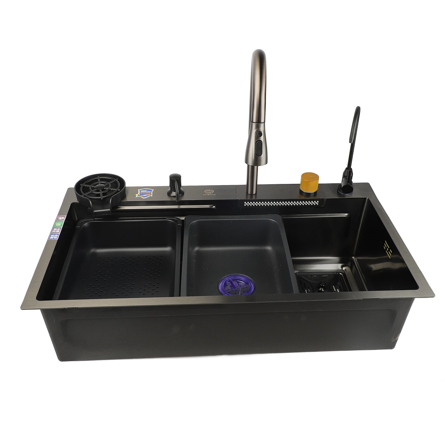 Extra Large Capacity Stainless Steel Undermount Kitchen Sink - Heavy-Duty Commercial & Residential Use, Modern Square Design with Rounded Corners, Right-Draining Design, Spacious Dish & Vegetable Washing Sink, Easy-Clean Surf