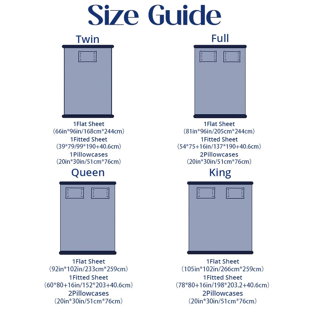 4pcs Bamboo Cooling Bed Sheets Sets Queen Size - Ultra Soft & Luxuriously Cooling, 17" Deep Pocket, Double Stitching, Perfect For Hot Sleepers - Queen Bed Sheets