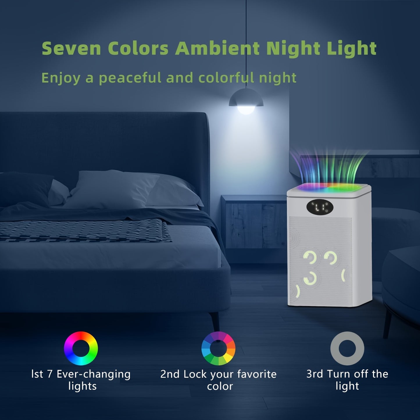 Small Dehumidifier for Home, Quiet 75oz Portable Dehumidifiers for Bedroom, Bathroom, Basement, RV with Sleep Mode, Timer, 7 LED Colors, Auto Shut-Off, Energy Efficient, Covers Up to 500 Sq.ft