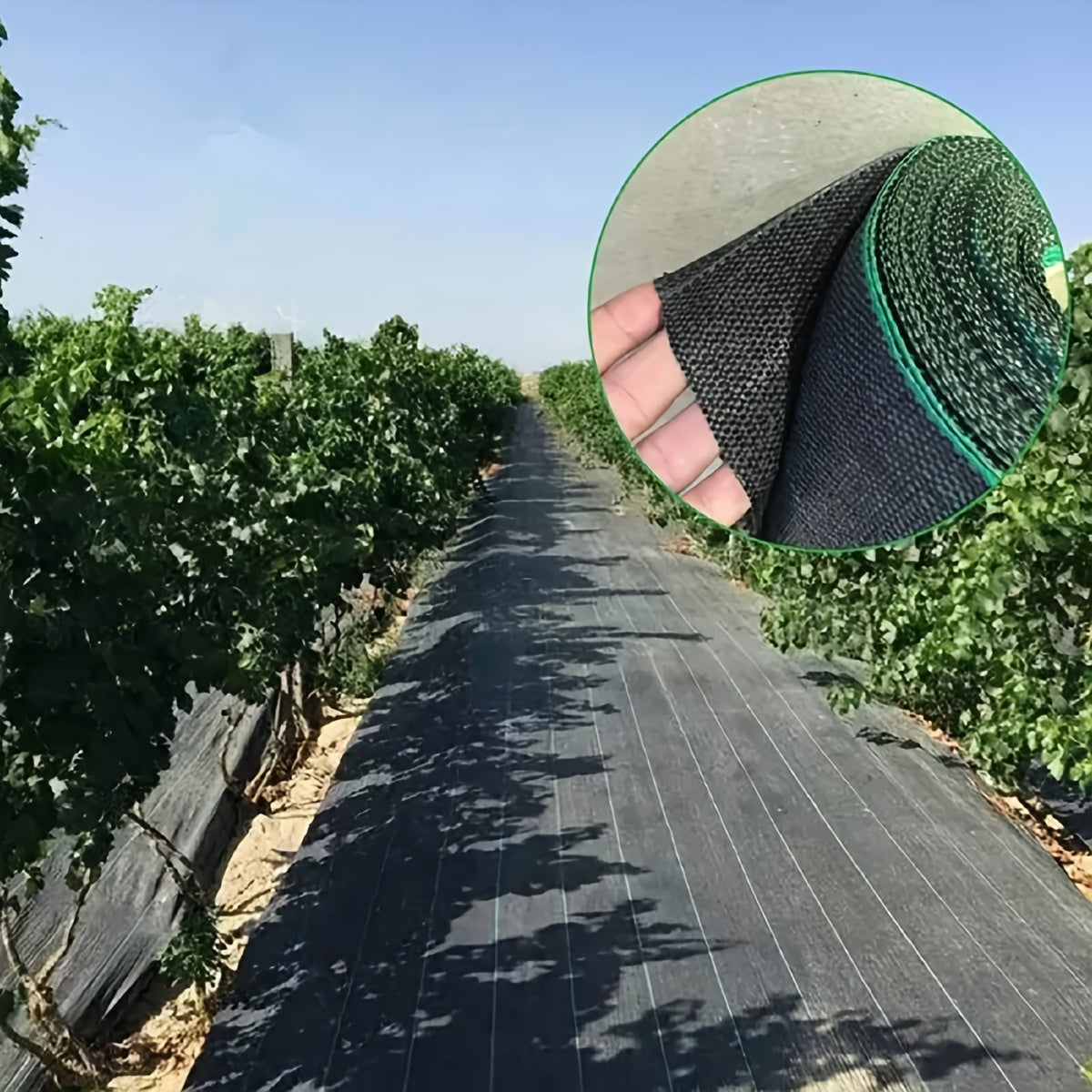 1pc Heavy-Duty Weed Barrier Fabric - 196.85inch x 39.37inch & 78.74inch x 39.37inch Black Woven Landscape Cloth, Suitable for Gardens, Flower Beds, Vegetable Patches, Driveways, and Farm Weeding Control