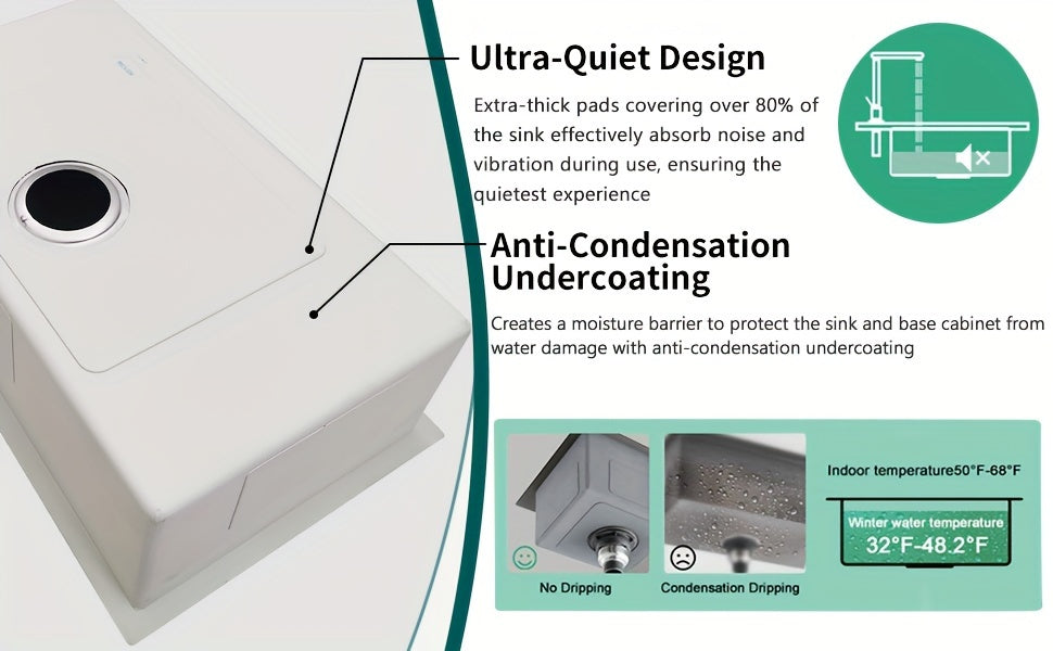 30 Inch Undermount Kitchen Sink - Delironexu 18 Gauge Stainless Steel Handmade Single Bowl Kitchen Sinks With Brushed Finish, Modern Sink, 30"x18"x9", Sink Only