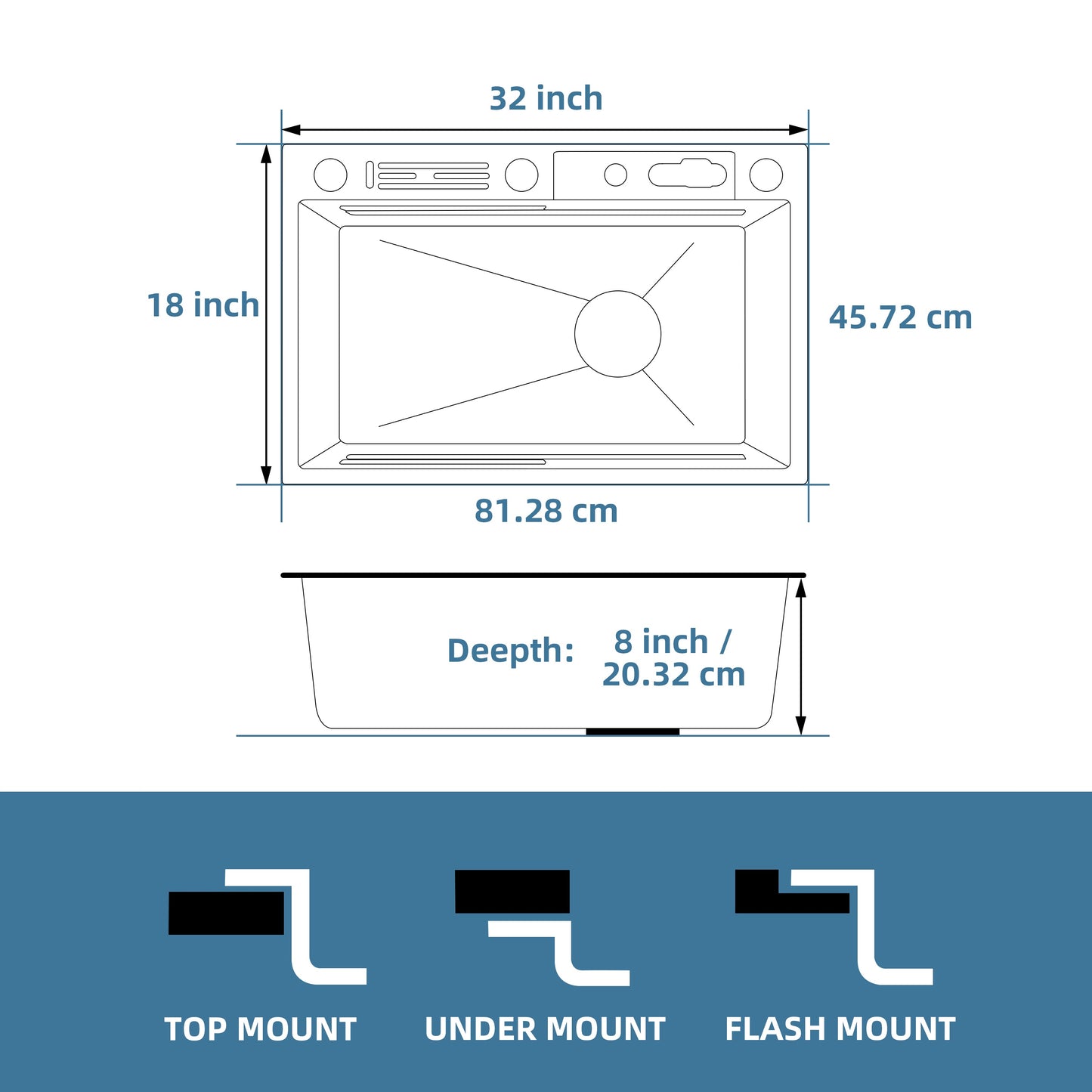 28" 30" 32" Kitchen Sink Stainless Steel Single Bowl Drop In Top Mount Imitation Honeycomb Nano Coating Single Bowl Kitchen Sink with Stainless Steel Drawable Faucet, Telescopic Basket, Soap Dispenser