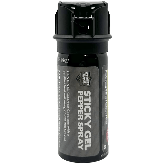 Streetwise Police Strength Sticky Gel Pepper Spray 2 oz | Max Strength Pepper Spray with Marking Dye | Gel Formula Eliminates Wind Blow-Back | Orange Marking Dye | 2 million SHU